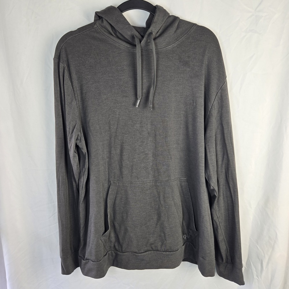 Cozy Earth Hoodie Mens Large Gray Bamboo Viscose Pullover Kangaroo Pocket Logo
